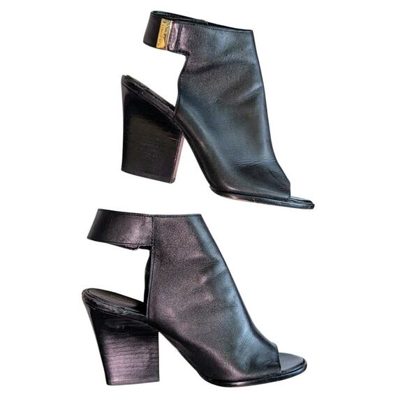 Calvin Klein Sandals Heels Welsie Size 6 M US Women Black Peep Toe - Picture 2 of 12